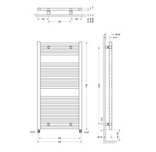 SCHULTE Badheizkörper München 1215x500 mm weiß Anschluss Beidseitig unten
