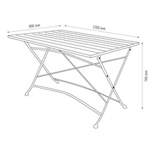 Gartentisch Garden Place Holz Klapptisch 120 x 80 x 74 cm Akazie braun schwarz