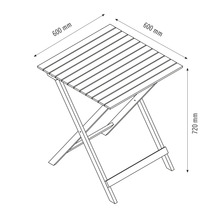 Gartenmöbelset GARDEN PLACE Svea 2 Sitzer 3 tlg. braun aus robustem Akazienholz, klappbar