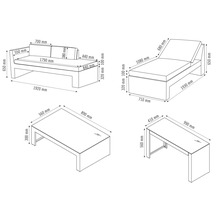 Gartenmöbelset GARDEN PLACE Chicago 4-Sitzer 4-tlg. grau aus Polyrattan und robustem Aluminium, Rückenlehne verstellbar, inkl. Sitzkissen