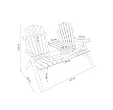 Gartenbank Garden Place 85 x 153 x 101 cm 2-Sitzer mit Abstelltisch Holz natur