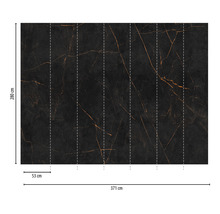 Fototapete Vlies 38225-1 The Wall Marmor Schwarz 7-tlg. 371 x 280 cm