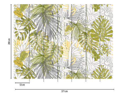 Fototapete mit Pflanzenmotiven, Abmessungen 371 cm x 280 cm