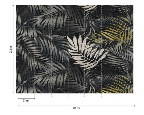 Fototapete mit Palmenmuster, Abmessungen 371 mal 280 Zentimeter