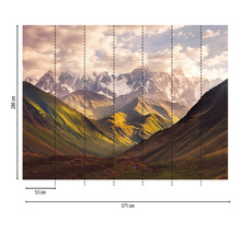 Fototapete Vlies 38257-1 The Wall Berge im Sonnenuntergang 7-tlg. 371 x 280 cm