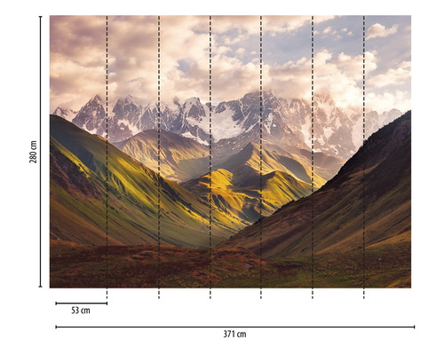 Fototapete mit Berglandschaft, 280 mal 371 Zentimeter