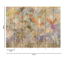 Fototapete mit Blumenmuster und den Maßen 371 cm Breite und 280 cm Höhe