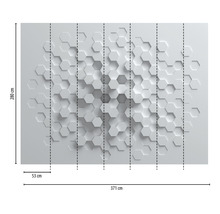 Tapete mit grafischem Muster und Abmessungen 371 cm x 280 cm
