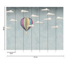 Tapete mit Heißluftballon und Wolkenmuster
