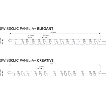 Swissclic Panel A+ Elegant und Creative Profilansicht mit Maßangaben