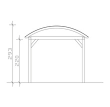 Einzelcarport SKAN HOLZ Franken inkl. Pfostenanker 376 x 755 cm nussbaum-thumb-3