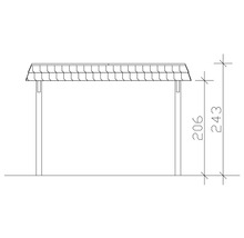 Einzelcarport SKAN HOLZ Wendland inkl. Pfostenanker 362 x 628 cm natur-thumb-1