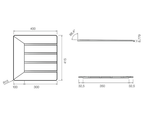Technische Zeichnung eines Regalboden