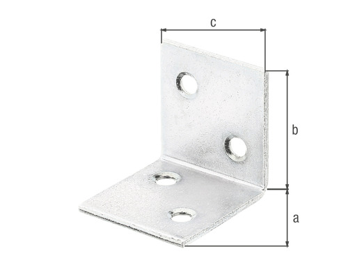 Winkelverbinder mit Löchern und Maßangaben