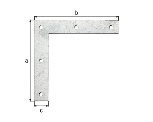 Winkelverbinder mit Abmessungsangaben a, b und c