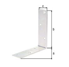 Winkelverbinder mit Abmessungsangaben a, b und c.