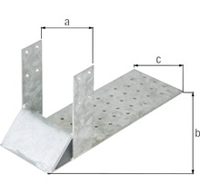 Metallpfostenträger mit Maßangaben