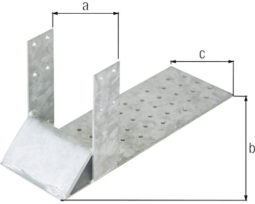 Metallpfostenträger mit Maßangaben