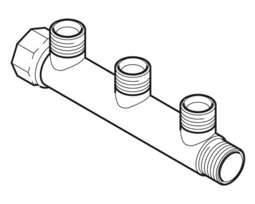 Heizkreisverteiler mit drei Abgängen