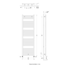 SCHULTE Badheizkörper Turbo 1695 x 500 mm weiß Anschluss Beidseitig unten