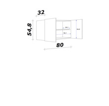 Flex Well Hängeschrank Varo BxTxH 80 x 32 x 54,8 cm weiß matt zerlegt Anschlag reversibel 00010990