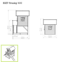 Stelzenhaus EXIT Crooky 500 Holz mit Sandkasten und Rutsche grün