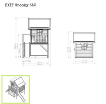 Maße des EXIT Crooky 550 Spielturms