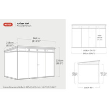 Gartenhaus Keter Artisan 11x7 inkl. Fußboden 342 x 218 cm Holzoptik