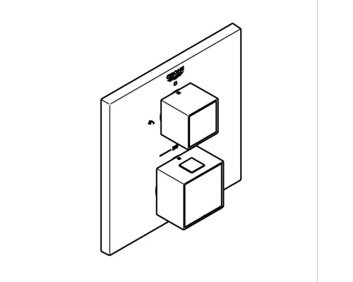 Quadratische Thermostatarmatur für das Badezimmer