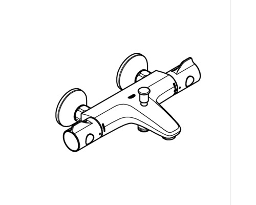 Illustration einer Aufputz-Badewannenarmatur