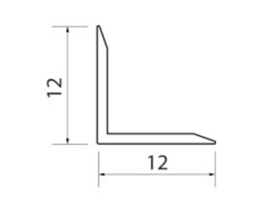 Zeichnung eines Winkelprofils mit den Maßen zwölf mal zwölf
