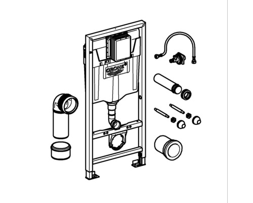 Sanitärinstallationssystem mit Grohe Logo.