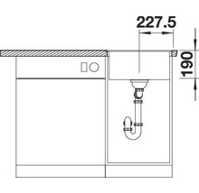 Spüle Blanco DALAGO 45-F 455 x 500 mm softweiß 527060