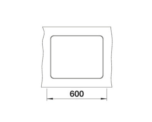 Technische Zeichnung eines Fensters mit Maßangabe 600