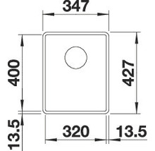 Spüle Blanco SUBLINE 320-F 347 x 427 mm softweiß 527159
