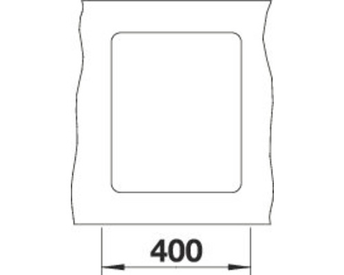 Ausschnitt eines Profils mit einer quadratischen Öffnung und der Angabe 400 mm