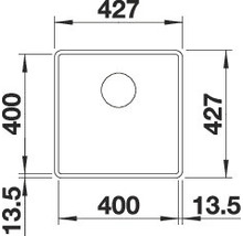 Spüle Blanco SUBLINE 400-F 427 x 427 mm vulkangrau 527348