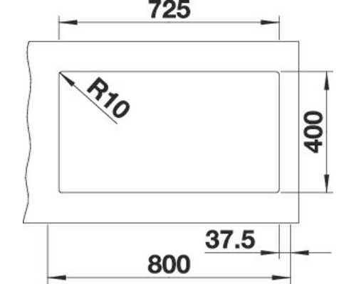 Technische Zeichnung mit Maßangaben: 725, 400, 800 und 37,5