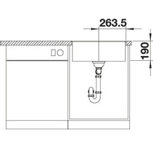Spüle Blanco SUBLINE 500-F 527 x 427 mm softweiß 527169