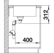 Spüle Blanco SUBLINE 500-F 527 x 427 mm softweiß 527169