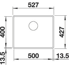 Spüle Blanco SUBLINE 500-F 527 x 427 mm softweiß 527169