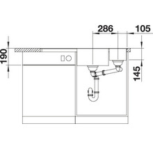 Spüle Blanco Axia III 6 S-F 990 x 500 mm softweiß 527049 1 Spülbecken Flächenbündig Flächenbündige Optik Mit Tropffläche Becken rechts Mit Restebecken