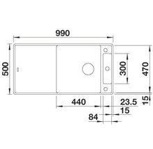 Spüle Blanco AXIA III XL 6 S-F 990 x 500 mm vulkangrau 527237