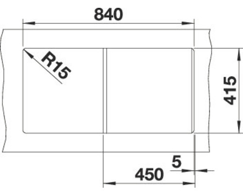 Technische Zeichnung mit Maßangaben
