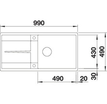 Spüle Blanco METRA XL 6 S-F 990 x 490 mm vulkangrau 527308