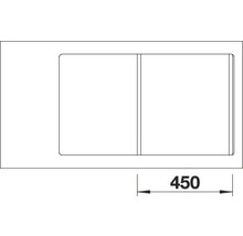 Spüle Blanco ZENAR 45 S-F 848 x 498 mm softweiß 527179 1 Spülbecken Flächenbündig Flächenbündige Optik Mit Tropffläche Becken links
