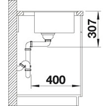 Spüle Blanco ZENAR 45 S-F 848 x 498 mm softweiß 527179 1 Spülbecken Flächenbündig Flächenbündige Optik Mit Tropffläche Becken links