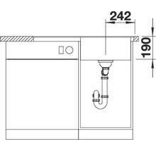 Spüle Blanco ZENAR 45 S-F 848 x 498 mm vulkangrau 527362 1 Spülbecken Flächenbündig Flächenbündige Optik Mit Tropffläche Becken links