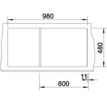Spüle Blanco ZIA 6 S 1000 x 500 mm softweiß 527206