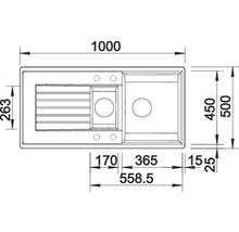 Spüle Blanco ZIA 6 S 1000 x 500 mm softweiß 527206